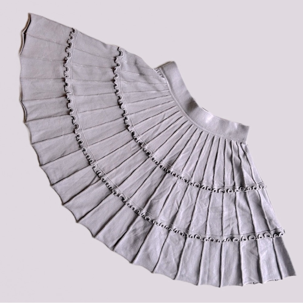 Cute A-Line Viscose Skirt Grey Size M